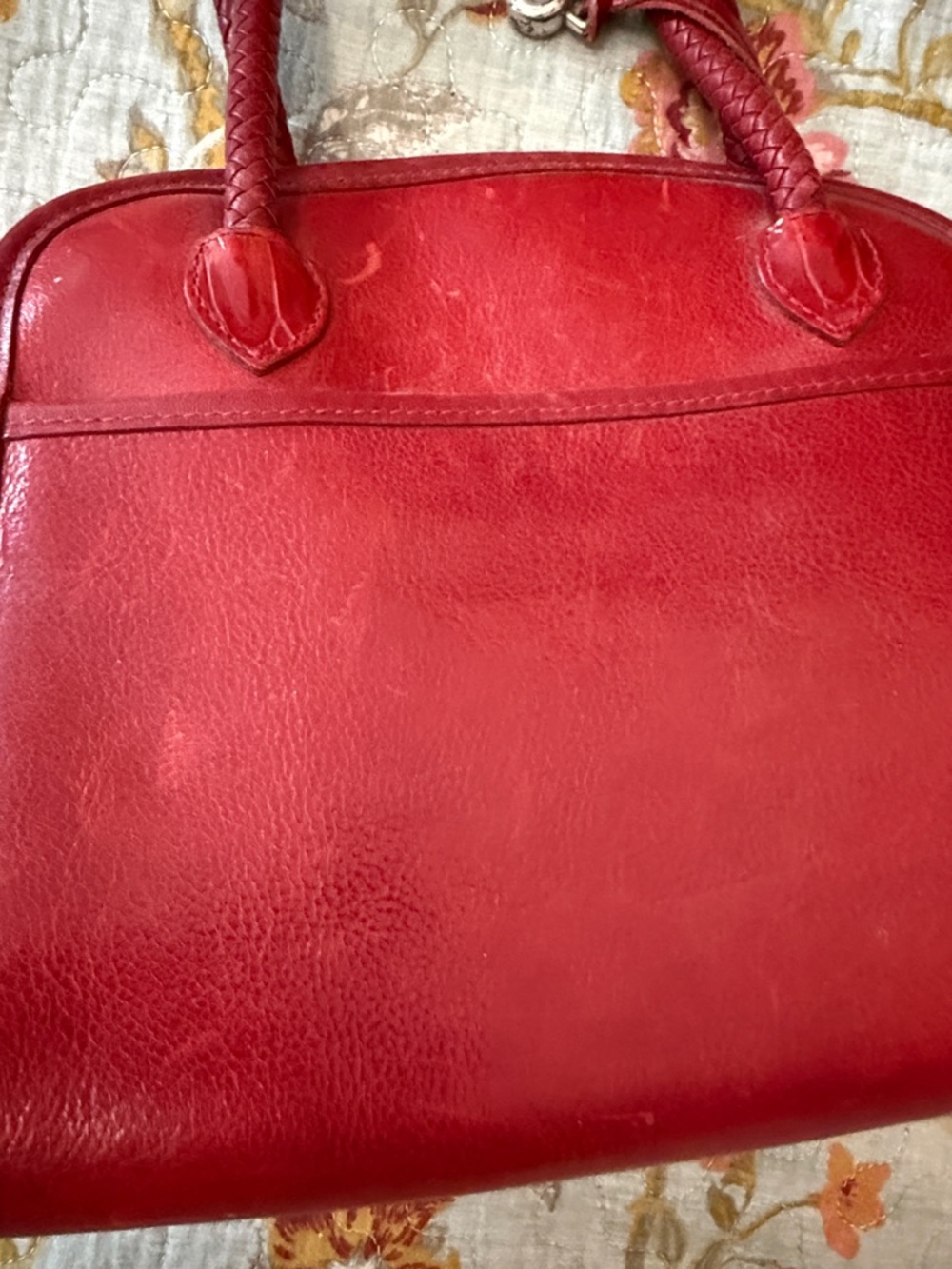 Brighton Red Braided-Handle Satchel with Heart Charm - Picture 5 of 7